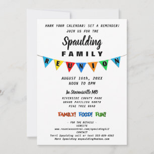 Spaß Party Pennant Banner Familie Wiedersehen Einl Einladung