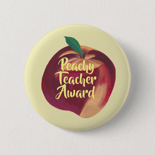 Spaß - Peachy Teacher Award Peach Button on Button (Vorderseite)