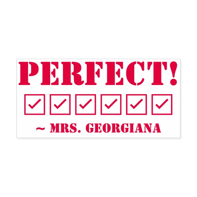 Spaß "PERFECT!" Erzieherin Rubber Briefmarke Permastempel (Design)