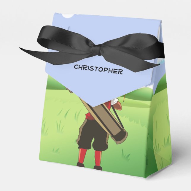 Spaß Personalisiert Golfer auf Golfplatz Geschenkschachtel (Vorderseite)
