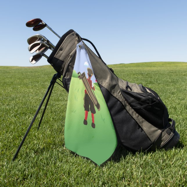 Spaß Personalisiert Golfer auf Golfplatz Golfhandtuch (Gras)