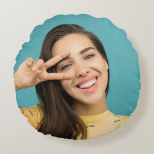 Spaß Personalisiert Ihr persönliches Foto Rundes Kissen