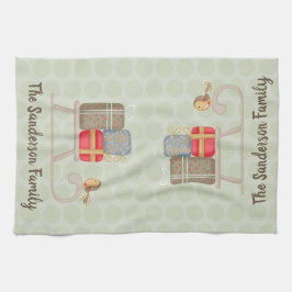 Spaß Personalisiert Nordic Christmas Sled Geschirrtuch
