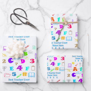 Spaß Personalisiert School Bester Lehrer je Geschenkpapier Set
