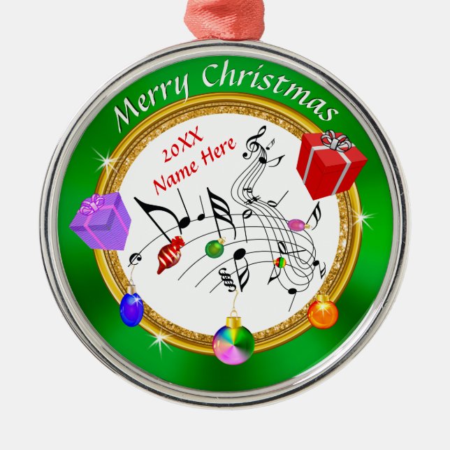 Spaß Personalisierte Musiknote Weihnachtsschmuck (Vorne)