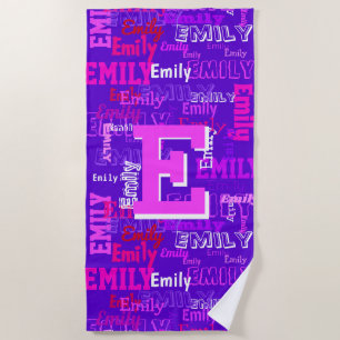 Spaß Personalisierte und Mit Monogramm Girl's Strandtuch