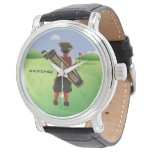 Spaß-personalisierter Golfspieler auf Golfkurs Armbanduhr