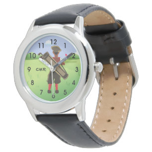 Spaß-personalisierter Golfspieler auf Golfkurs Armbanduhr