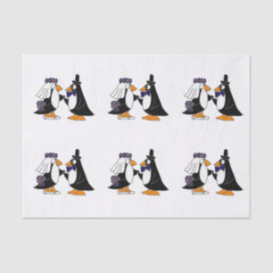 Spaß-Pinguin-Braut-und Seidenpapier