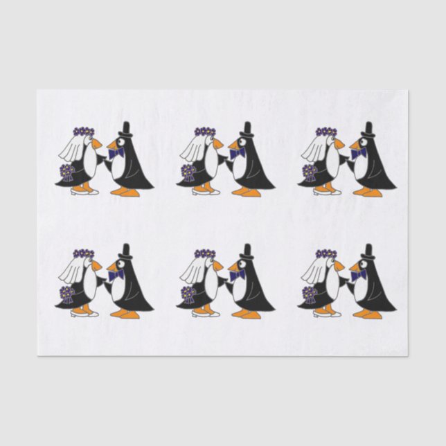 Spaß-Pinguin-Braut-und Seidenpapier (Vorderseite)