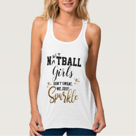 Spaß Player Clip Art und Slogan Netball Tank Top