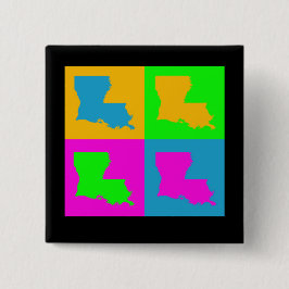 Spaß-Pop-Kunst-Knopf-Button Louisianas buntes Button
