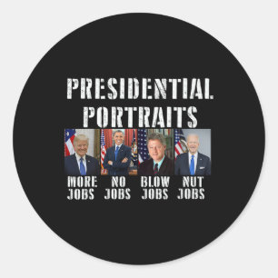 Spaß Presidential Portraits Trump Obama Biden Cli Runder Aufkleber