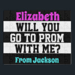Spaß Promposal Idee Schwarzweiss Puzzle<br><div class="desc">Schaffen Sie Ihre eigenen Lieblingstextfarben mit diesem promposal Puzzlespiel des klassischen Schwarzweiss-Streifens.</div>