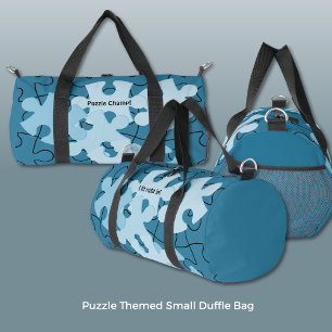 Spaß-Puzzle mit individuellem Namen Motto Blau Duffle Bag