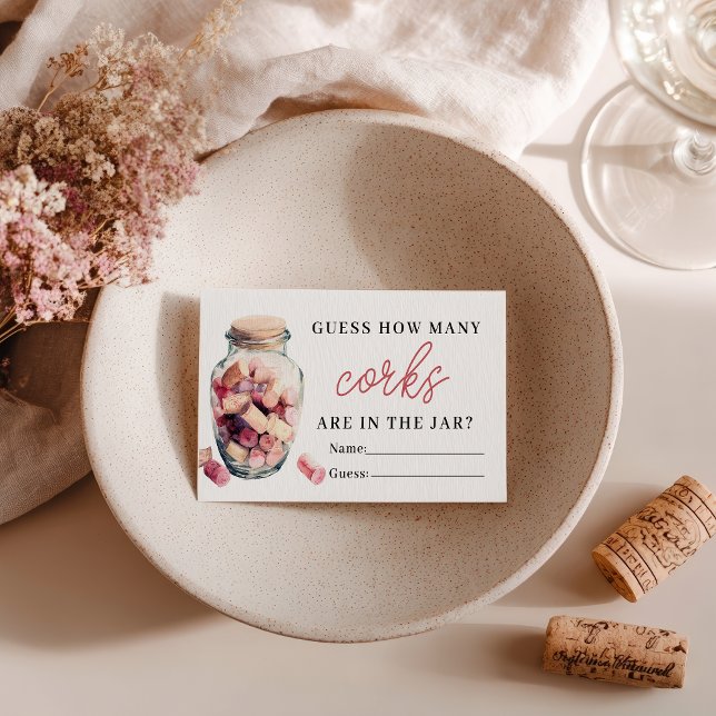Spaß raten, wie viele Corks Brautparty Begleitkarte (Fun Guess How Many Corks Game Bridal Shower Enclosure Card)
