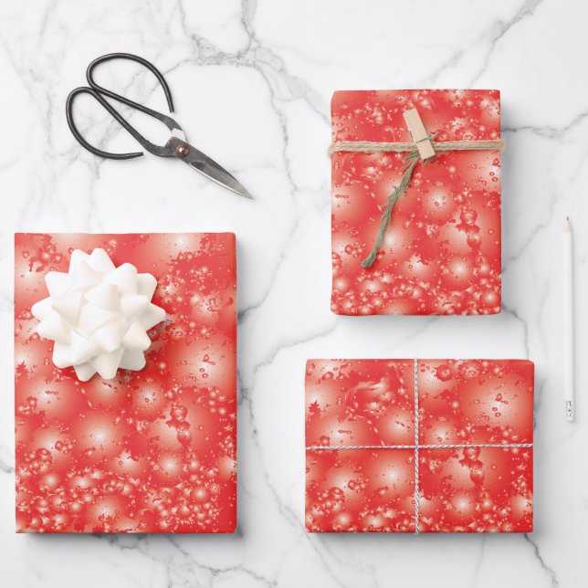 Spaß RED Abstrakt Ink Super Splash Muster Geschenkpapier Set (Vorderseite)