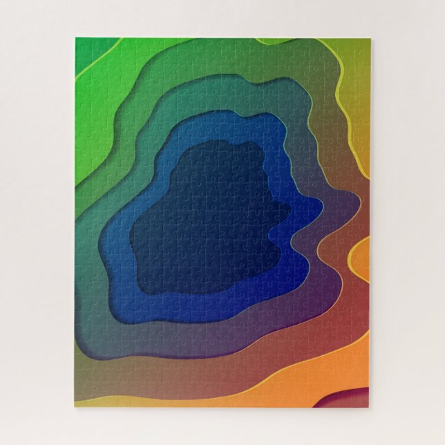 Spaß Regenbogen abstrakte Kunst Puzzle, schwierig (Vertikal)