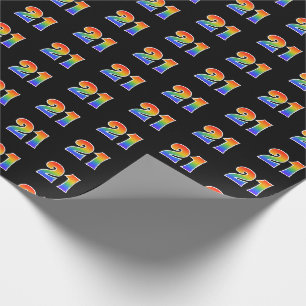 Spaß-Regenbogen-Spektrum-Muster "21" Ereignis-Zah Geschenkpapier