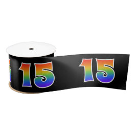 Spaß, Regenbogenmuster "15" Ereignisnummer (schwar Satinband