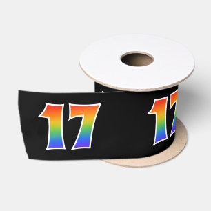 Spaß, Regenbogenmuster "17" Ereignisnummer (schwar Satinband