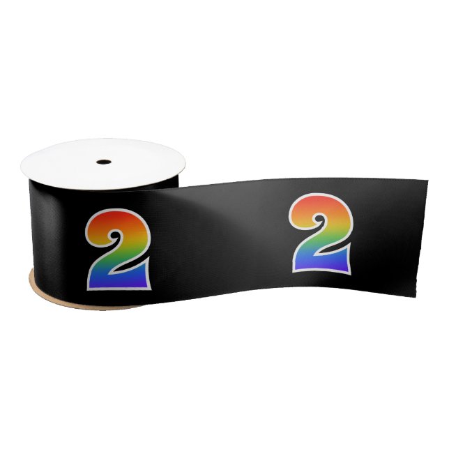 Spaß, Regenbogenmuster "2" Ereignisnummer (schwarz Satinband (Spule)