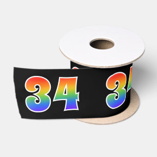 Spaß, Regenbogenmuster "34" Ereignisnummer (schwar Satinband