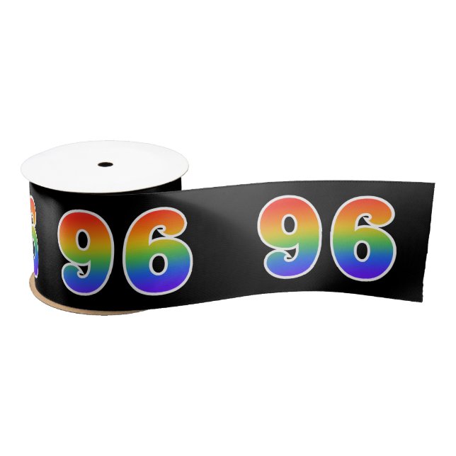 Spaß, Regenbogenmuster "96" Ereignisnummer (schwar Satinband (Spule)