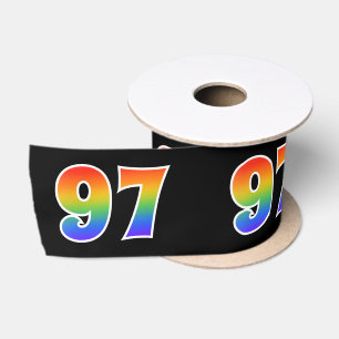 Spaß, Regenbogenmuster "97" Ereignisnummer (schwar Satinband