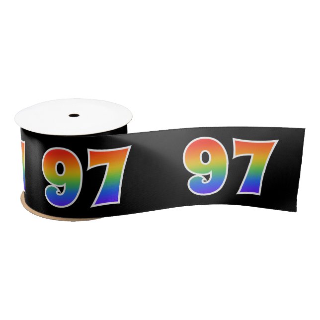Spaß, Regenbogenmuster "97" Ereignisnummer (schwar Satinband (Spule)