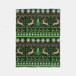 Spaß-Ren-Weihnachtsstrickjacke Fleecedecke