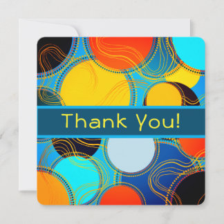 Spaß Retro Abstrakt personalisieren Dankeskarte