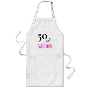 Spaß Retro Chic Hot Pink 50 und FABULOUS! Geburtst Lange Schürze
