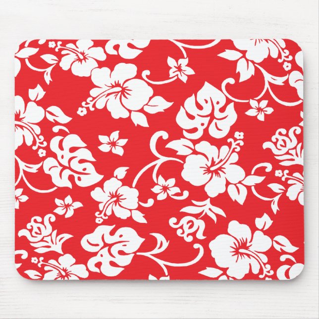 Spaß-Retro roter hawaiischer Druck Mousepad (Vorne)