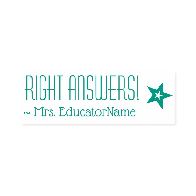 Spaß "RICHTIGE ANTWORTEN!" + Tutor-Name Rubber-Bri Permastempel (Design)