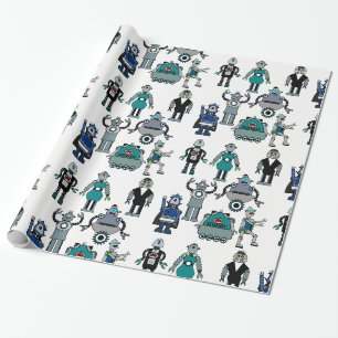 Spaß Roboter-Packpapier für Kinder, Aussenseiter, Geschenkpapier