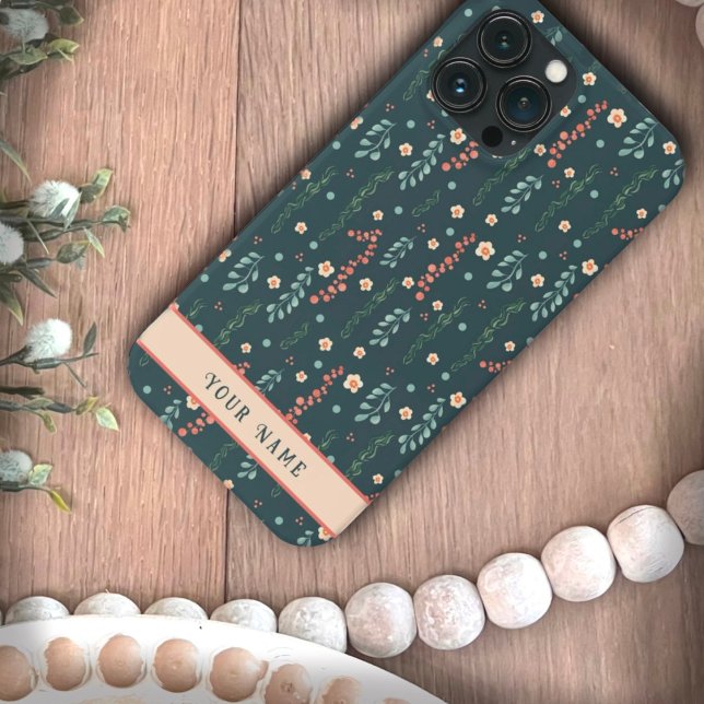 Spaß rosa Aquamarine Blume Moderne Namensinspirivi Case-Mate iPhone Hülle (Von Creator hochgeladen)