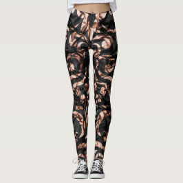 Spaß-rosa Gold und schwarzes modernes Leggings