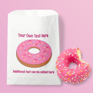 Spaß Rosa Mattierter Ring Donut - 2 benutzerdefini Geschenktütchen