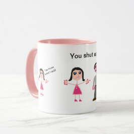 Spaß-Rosaweiß der Tasse kundenspezifisches
