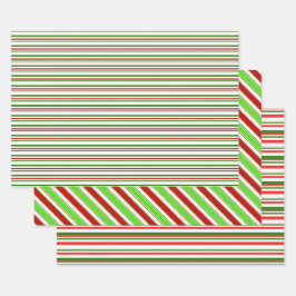 Spaß Rot, Weiß, Grün gefärbt Weihnachten Inspirier Geschenkpapier Set