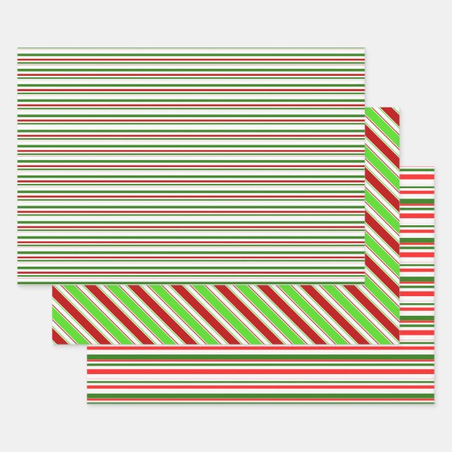 Spaß Rot, Weiß, Grün gefärbt Weihnachten Inspirier Geschenkpapier Set (Set)
