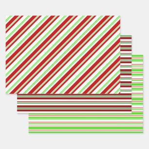 Spaß rot, weiß, grün gefärbt Weihnachten Inspirier Geschenkpapier Set