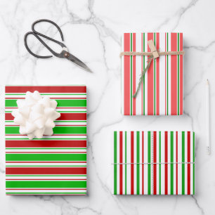 Spaß rot, weiß, grün gefärbt Weihnachten Inspirier Geschenkpapier Set