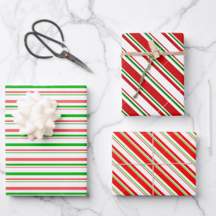 Spaß rot, weiß, grün gefärbt Weihnachten Inspirier Geschenkpapier Set