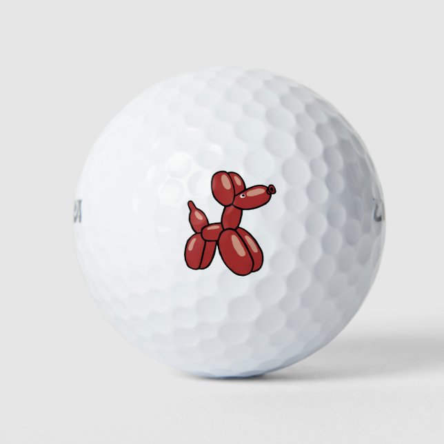 Spaß, roter Ballonhund Design Golfball (Vorderseite)