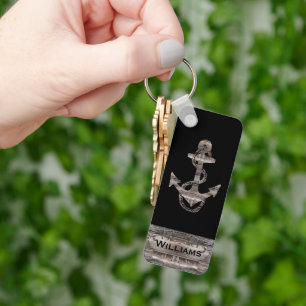 Spaß rustikale nautische ANCHOR MIT NAMEN SCHLÜS Schlüsselanhänger