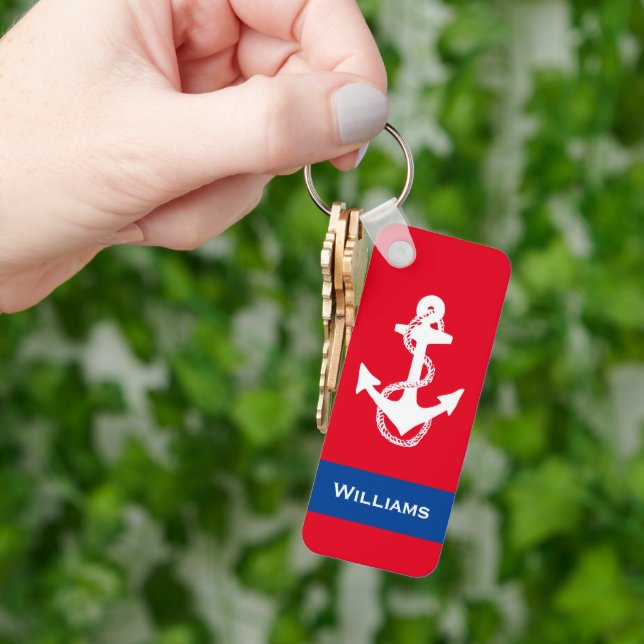 Spaß RWB nautischer ANCHOR MIT NAME | SCHLÜSSELANH Schlüsselanhänger (Hand)
