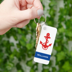Spaß RWB nautischer ANCHOR MIT NAME   SCHLÜSSELANH Schlüsselanhänger