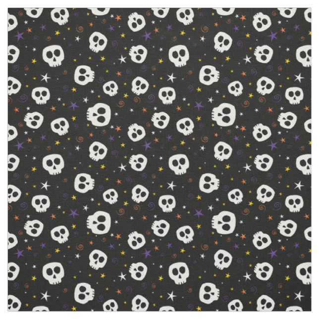 Spaß-Schädel-Druck-Gewebe, schwarz Stoff (Muster)